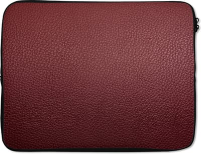 Laptophoes 15.6 inch - Leer - Lederlook - Rood - Licht - Laptop sleeve - Binnenmaat 37x26 cm - Zwarte achterkant - Back to school spullen - Schoolspullen jongens en meisjes middelbare school - Macbook air hoes - Chromebook sleeve