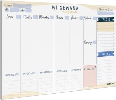 Weekplanner - Agenda A4 - Week Organiseren - Duurzaam Papier - A4 Formaat - Multicolor