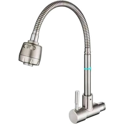 Robinet de cuisine mural en acier inoxydable Robinet eau froide simple Robinet extérieur pour jardin balcon Lavabo Bac à serpillière Bac de lavage (as the picture,G1/2)