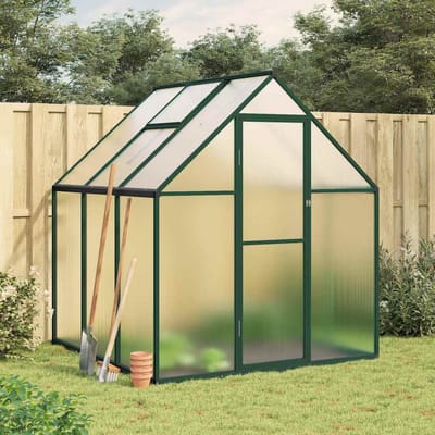 vidaXL - Tuinkas - met - basisframe - 169x169x195 - cm - aluminium - groen