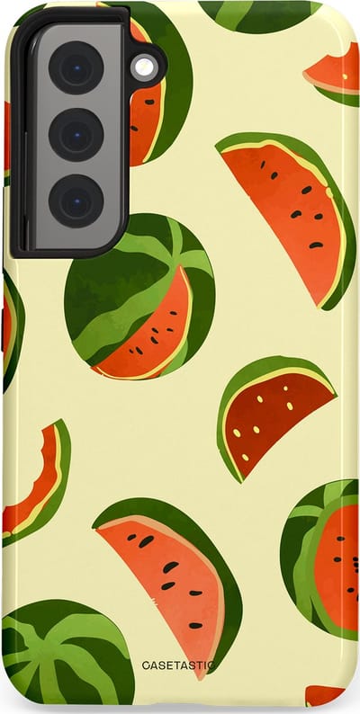 Casetastic Hoesje Geschikt voor Samsung S22 - Stijlvolle Beschermende Duo-layer Case - Watermeloen Festijn