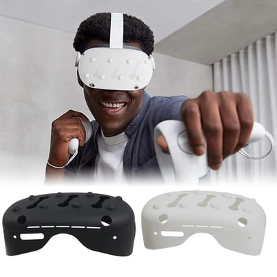 VR-headset beschermhoes compatibel voor Oculus Quest 2 siliconen hoes schokbestendige headset zwart
