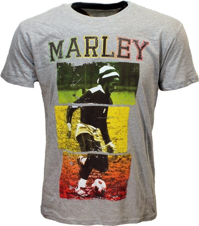 Bob Marley Playing Football T-Shirt - Officiële Merchandise - S