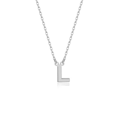 Letter L Initial Ketting Zilver (925 sterling) Trendy Minimalistisch Combi Bedel Zilverkleurig Dames Meisje | Cadeau Voor Vrouw