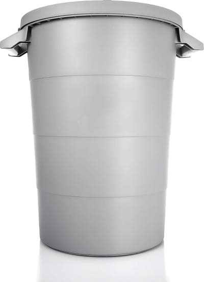 Weerbestendige Universele Ton met Deksel en Hendels 80 Liter Grijs