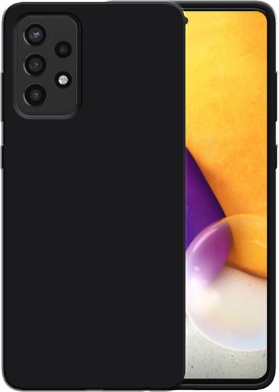Smartphonica Siliconen hoesje voor Samsung Galaxy A72 case met zachte binnenkant - Zwart geschikt voor Samsung Galaxy A72