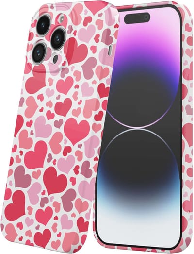 Smartphonica Telefoonhoesje Geschikt voor iPhone 14 Pro Max met Hartjes Opdruk - Flexibel Softcase TPU - Backcover Case Hearts Design geschikt voor iPhone 14 Pro Max
