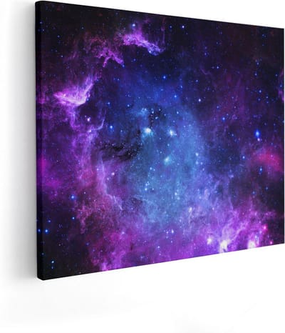 Artaza Canvas Schilderij Universum - 50x40 cm - Wanddecoratie Sterrenhemel - Muurdecoratie Ruimte - Schilderijen Op Canvas Abstract