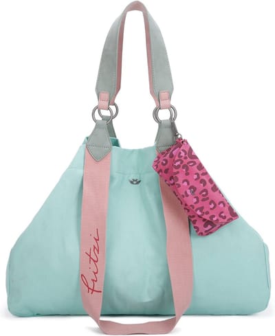 Fritzi aus Preußen Schoudertas Handtas Canvas Izzy Bag Lime Turquoise