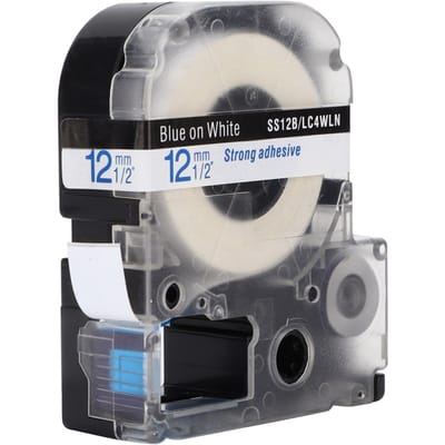 Labeltape 12mm Oliebestendig Corrosiebestendig Slijtvast Transparant Duurzaam Labelmaker Tape(Zwart Aan black
