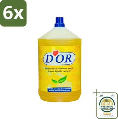 D'Or - Natuurlijke Vloeibare Zeep - Voor Vloeren en Tegels - 5 liter - Voordeelverpakking - 6 stuks - Vloeren schoonmaken - Natuursteen vloeren