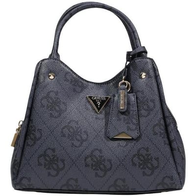 GUESS handtas schoudertas Meridian II Girlfriend Carryall Bag Coal Logo donkergrijs