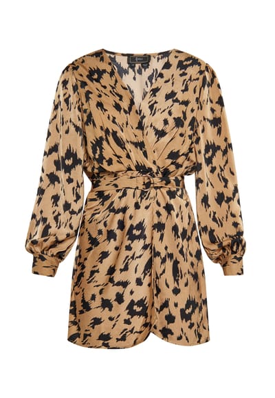 Faina Jurk Dames Camel Veelkleurig