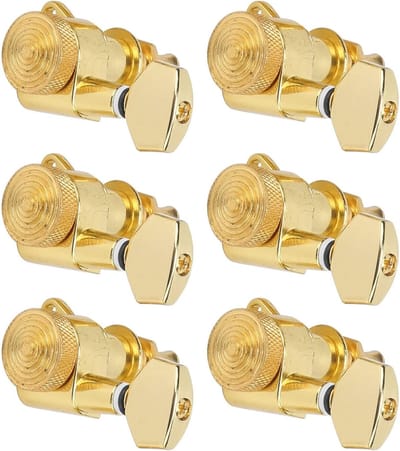 Guitar Head met Locking Functie van Legering voor Elektrische en Akoestische Gitaren (Set van Zes Rechthoekige Knoppen) - Duurzaam, Stabiel en Precisie Stemmechaniek