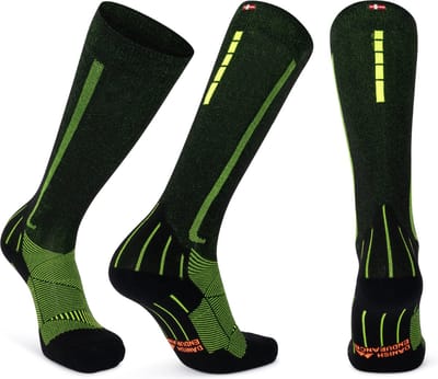 DANISH ENDURANCE Compressiekousen Dames & Heren - 21-26 mmHg - Zwart/Geel - Maat 43-47 - 1 paar
