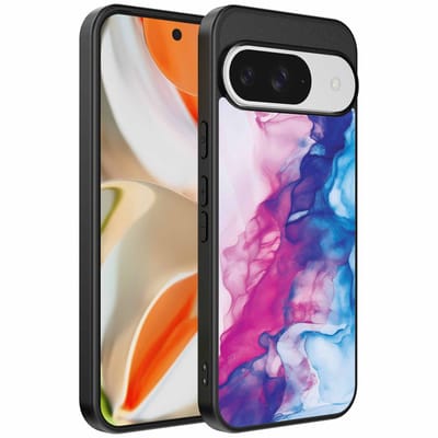 Geschikt voor Google Pixel 9 Pro XL Telefoonhoesje met Roze Blauw Marmer Opdruk - TPU Backcover Case Rose Blue Marble Design - Smartphonica geschikt voor Google Pixel 9 Pro XL