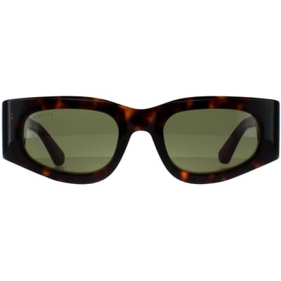Gucci Rechthoek Dames Havana met Groen en Rood Groen GG1664S