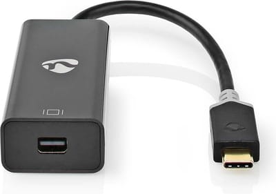 Nedis USB-C Adapter - USB 3.2 Gen 1 - USB-C Male - Mini DisplayPort Female - 0.20 m - Rond - Verguld - PVC - Antraciet - Doos