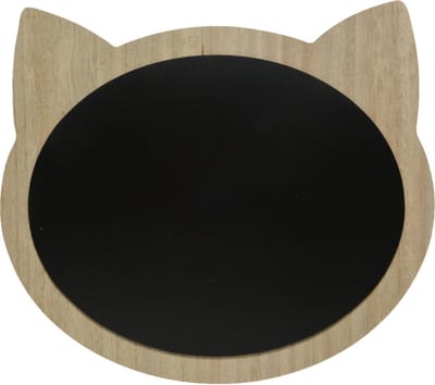 Krijtbord/memobord Poes/Katten vorm - mdf - ophangoog - 40 x 35 cm - Krijtbordje