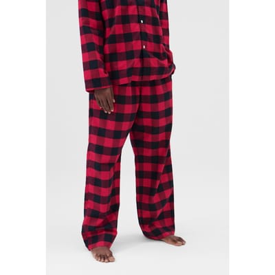 Tekla Unisex Flannel, Pyjamas Pants Red Gingham Maat: XS | Nachtmode Outlet | Unisex | Zwart