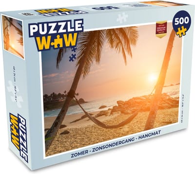 Puzzel Zomer - Zonsondergang - Hangmat - Legpuzzel - Puzzel 500 stukjes