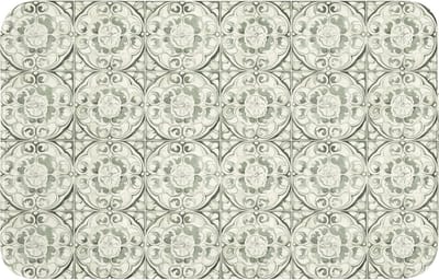 WC mat 80x50 cm - Antislip - Krulornament - Tegel - Groen - Toiletmat - Vloermat - Douchemat - Toilet tapijt - Toiletmatten