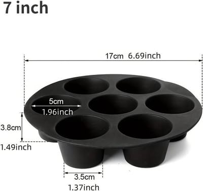 Airfryer Siliconen Cupcake bakvorm - 17CM - Zwart