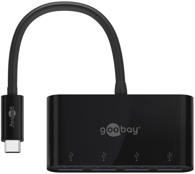 Goobay USB hub (USB-C) | 4x USB-A | USB3.0 5 Gbps | zwart | 0,15 meter