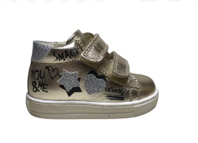 Falcotto Mt 18 velcro's lederen sneakers Hogwa goud zilver