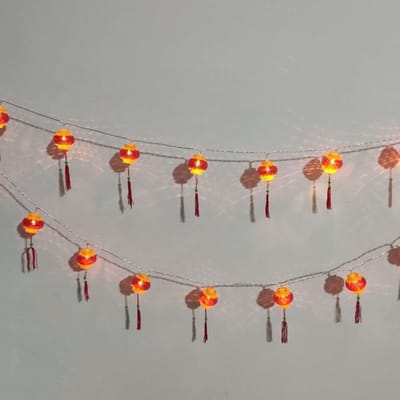 Store_8 - Rode Chinese Lantaarn - Lichtslinger - 6 Meter - Led - voor