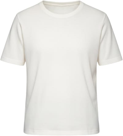 OMBRE T-shirt - Korte Mouw - Effen Gebroken Wit S