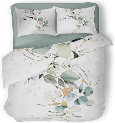 Eleganzzz Dekbedovertrek Floral Vines - Multi - Dekbedovertrek 240x200/220cm - Micropercal - Lits Jumeaux - Dekbedovertrekken - Botanisch Dekbedovertrek
