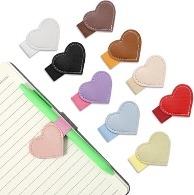 Hartvormige penlussen - 10 zelfklevende penhouders voor notitieboeken en agenda's, perfect voor organisatie en creativiteit