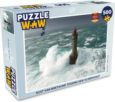 Puzzel Kust van Bretagne tijdens een vloedgolf - Legpuzzel - Puzzel 500 stukjes