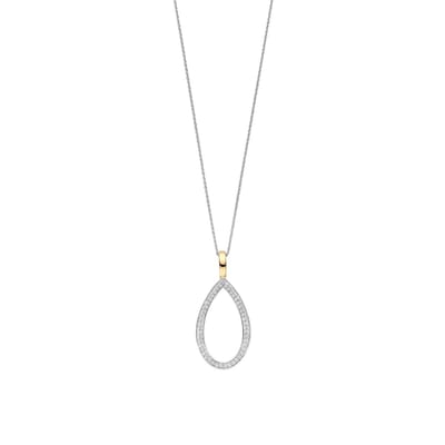 TI SENTO Dames Hanger - 925 zilver - Zirkonia met geel verguld - 6850ZY