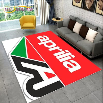 HD Aprilia Racing Motorfiets Logo Tapijt Vloerkleed voor Thuis Woonkamer Slaapkamer Bank Deurmat Decor, kinderkamer Vloerkleed Antislip Vloermat 3D 100*120cm