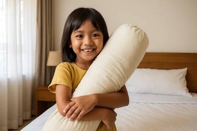 Guling.nl Gulings Bantal Pollo Small Goeling met bijvulrits, Stevig 500gr, ~70xØ14-15cm, Regeneratieve hoogwaardig synthetisch katoen, zacht en comfortabel hypoallergeen vulling - Voor Zij & Rugligging – Bantal Pollo, Bolster