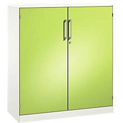 Vleugeldeurkast ASISTO C 3000, 3 ordnerhoogten, B 1200 mm, wit/viridiaangroen