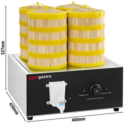 GGM Gastro Dampfgarer / Dumbling & Dim Sum Dämpfer - 2,5 kW - Manuell - inkl. 16 Bambuskörben & 4 Deckel