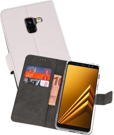 Booktype Telefoonhoesjes - Bookcase Hoesje - Wallet Case - Geschikt voor Samsung Galaxy A8 2018 - Wit
