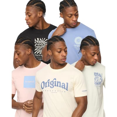 Crosshatch Heren Tranplex Katoenen T-Shirt (Verpakking van 5) (Multikleur)