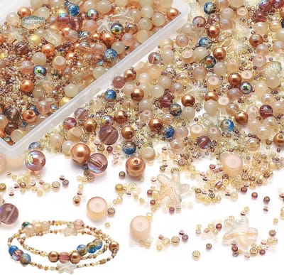 Kleurrijke glazen kralen voor armbanden maken met oceaanelementen