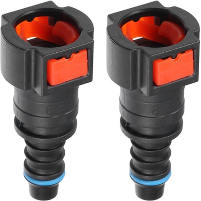 Dailygoods- Brandstofleiding Snelkoppeling Rechthoekig 3/8" - Ontkoppelingsslang - Kunststof - Duurzaam - Set van 2 - Corrosiebestendig