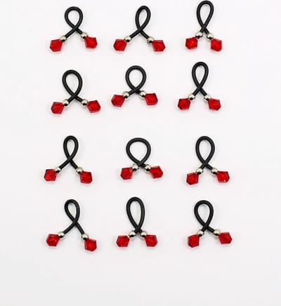Haar binders met Swarovski Crystal red
