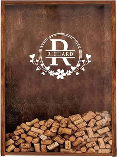Gepersonaliseerde Kurkdoos - Houten Vitrine - Herinneringen Verzamelen - Op Maat Gemaakt Ontwerp - 28 x 7 x 41 cm