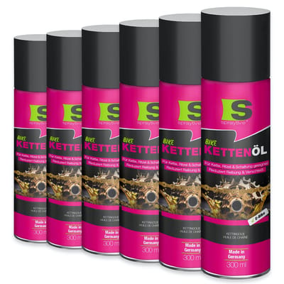 Spraytive 6x 300ml kettingolie – fiets smeermiddel voor ketting en aandrijving – vermindert wrijving en beschermt tegen roest en vocht