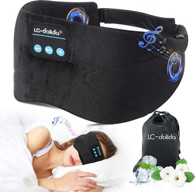 Slaapmasker met Bluetooth Hoofdtelefoon - 100% Lichtblokkerend voor Comfortabel Slaap