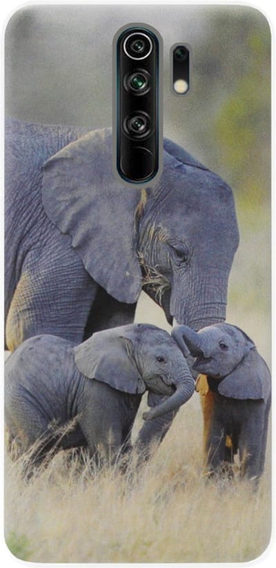 ADEL Siliconen Back Cover Softcase Hoesje voor Xiaomi Redmi 9 - Olifant Familie