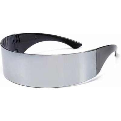 Gebogen Persoonlijkheid Brillen Grappige Futuristische Wikkel Rond Monob Zonnebril Masker Nieuwigheid Bril Halloween Benodigdheden Decoratie