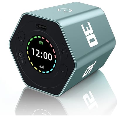 Minuterie cube portable avec capteur de gravité et minuterie rotative, fonction de comptage ascendant et descendant, horloge 35101530 0 du lac bleu